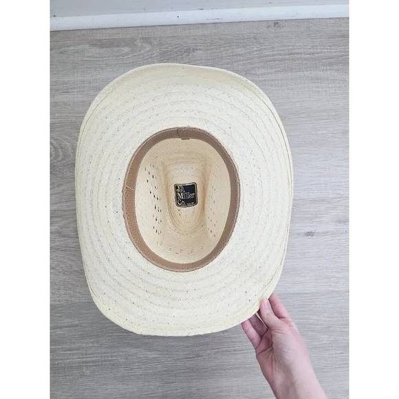 JA Miller CO Straw Woven Feather Rodeo Cowboy Cowgirl Rancher Boho Western Hat 7 - Picture 6 of 11